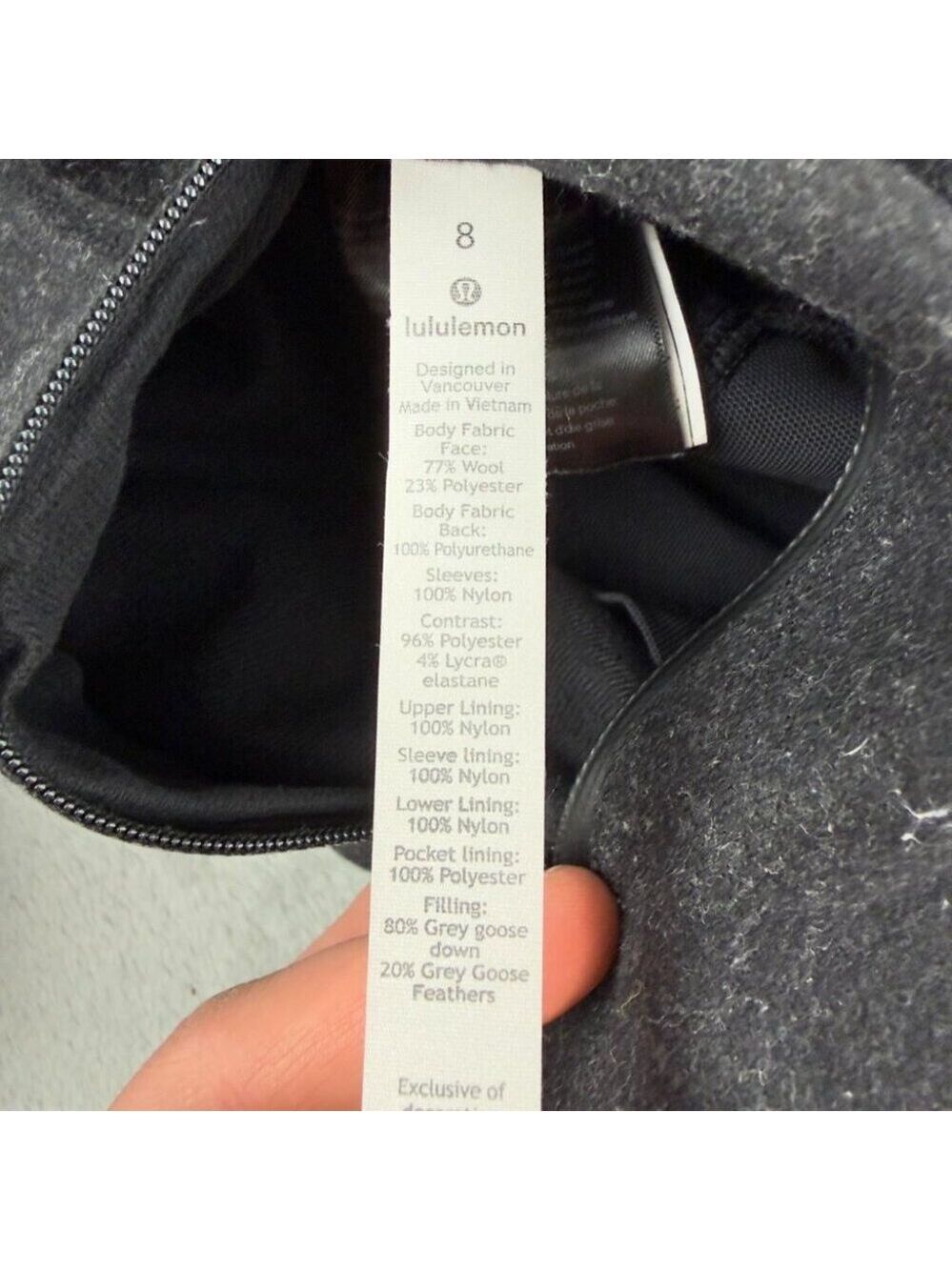 Lululemon Women's Size 8 Roam Far Wool Bomber Reversible - Picture 5 of 8